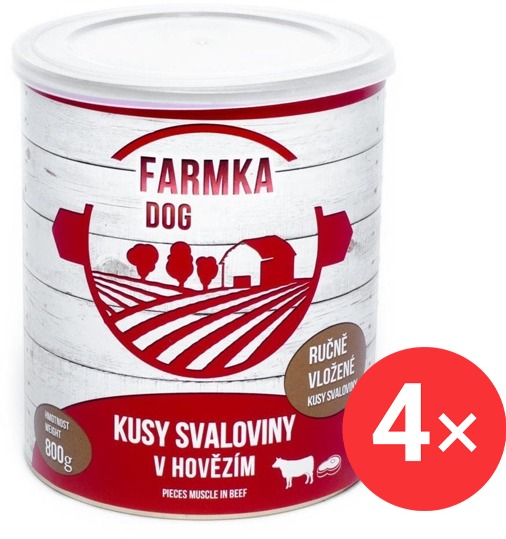 Sokol Falco FARMKA DOG so svalovinou 4× 800 g