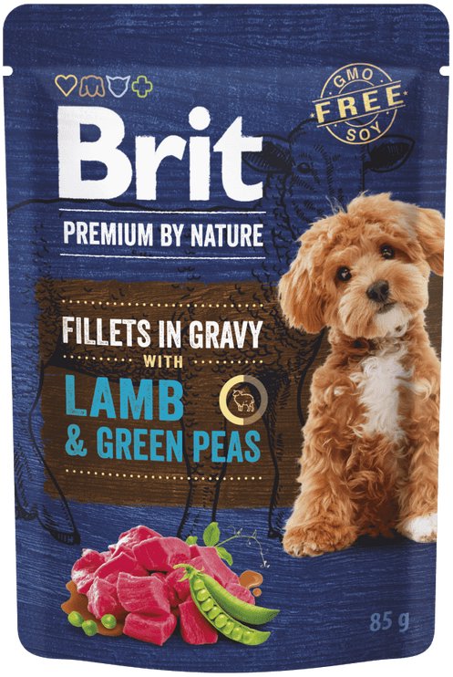 Brit Premium by Nature Dog Fillets in Gravy with Lamb & Green Peas 85 g