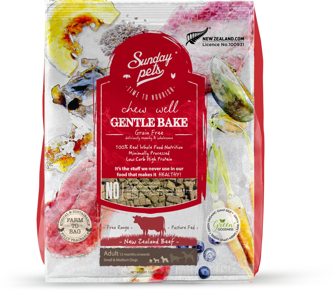 Sunday Pets Gentle Bake Beef Adult Small/Medium Breed 1,3 kg