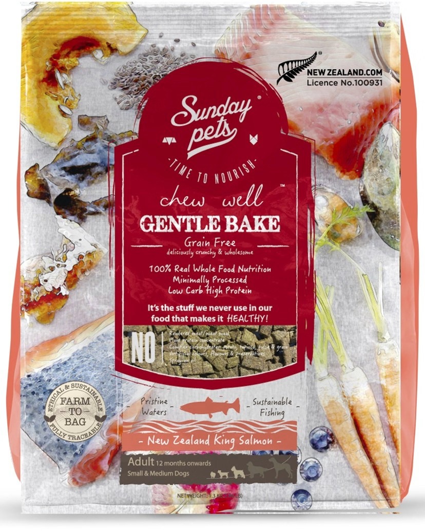 Sunday Pets Gentle Bake Salmon Adult Small/Medium 1,3 kg