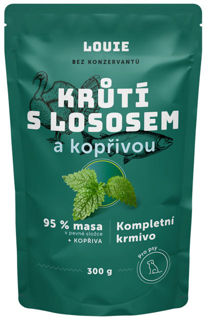 LOUIE kapsička morčacie s lososom (95% v pevnej zložke) a žihľavou 300 g