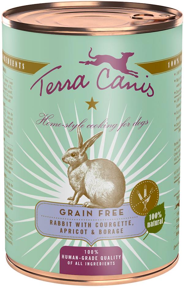 Terra Canis Grain Free Konzerva Králik s cuketou, marhuľou a saturejkou 400 g
