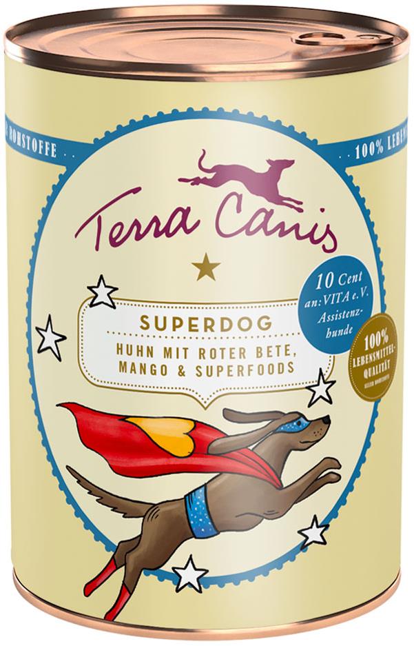 Terra Canis Konzerva Superdog Kurča s červenou repou, mangom a superfoods 400 g
