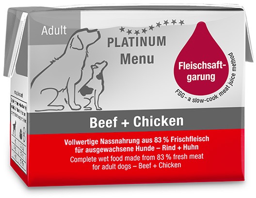 Platinum Natural Menu Hovädzie + Kurča 90 g 12 ks