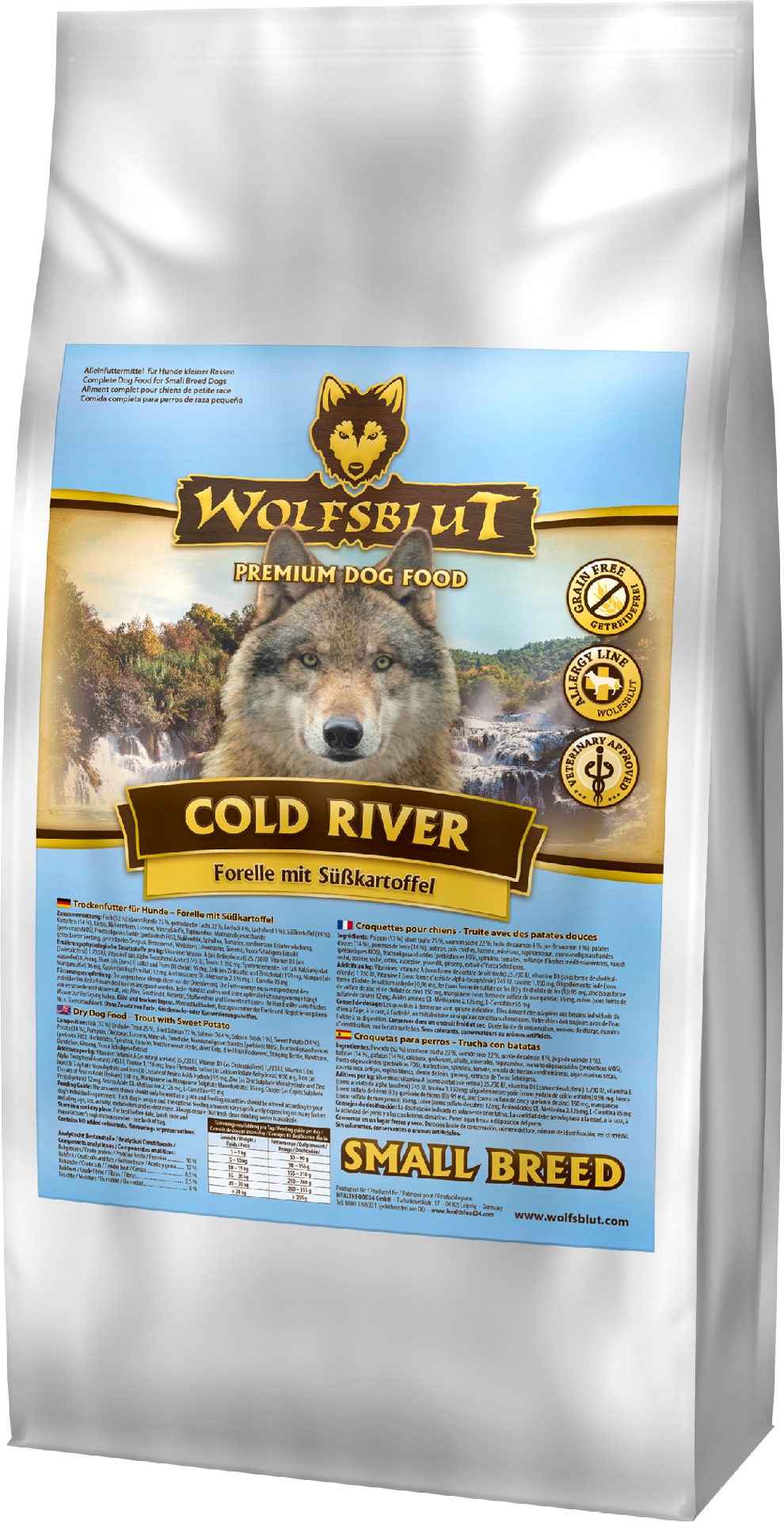 Wolfsblut Dog Small Breed Cold River pstruh s batatmi 7,5 kg