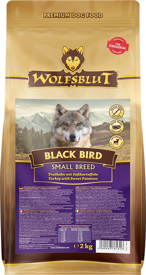 Wolfsblut Dog Small Breed Black Bird morka s batatmi 2 kg