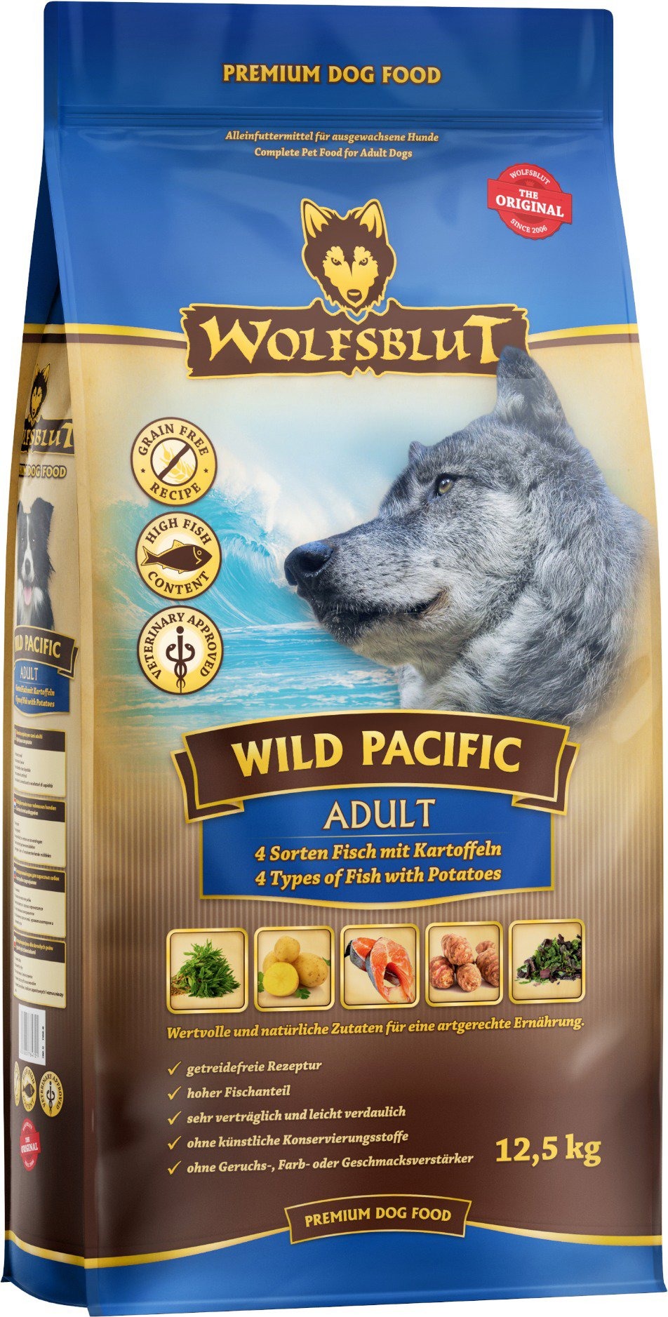 Wolfsblut Dog Adult Wild Pacific ryby so zemiakmi 12,5 kg