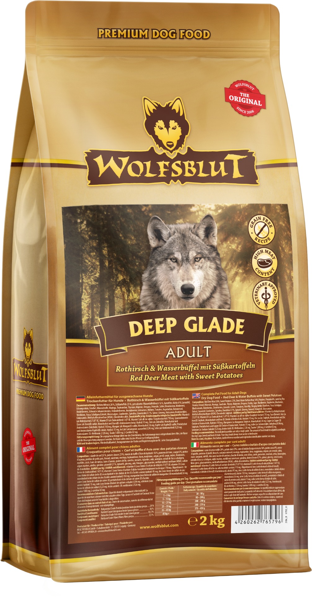 Wolfsblut Dog Adult Deep Glade jeleň a byvol 2 kg