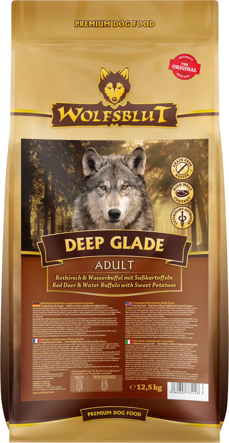 Wolfsblut Dog Adult Deep Glade jeleň a byvol 12,5 kg