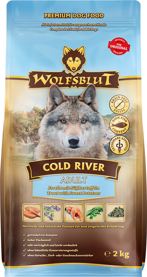 Wolfsblut Dog Adult Cold River pstruh s batatmi 2 kg