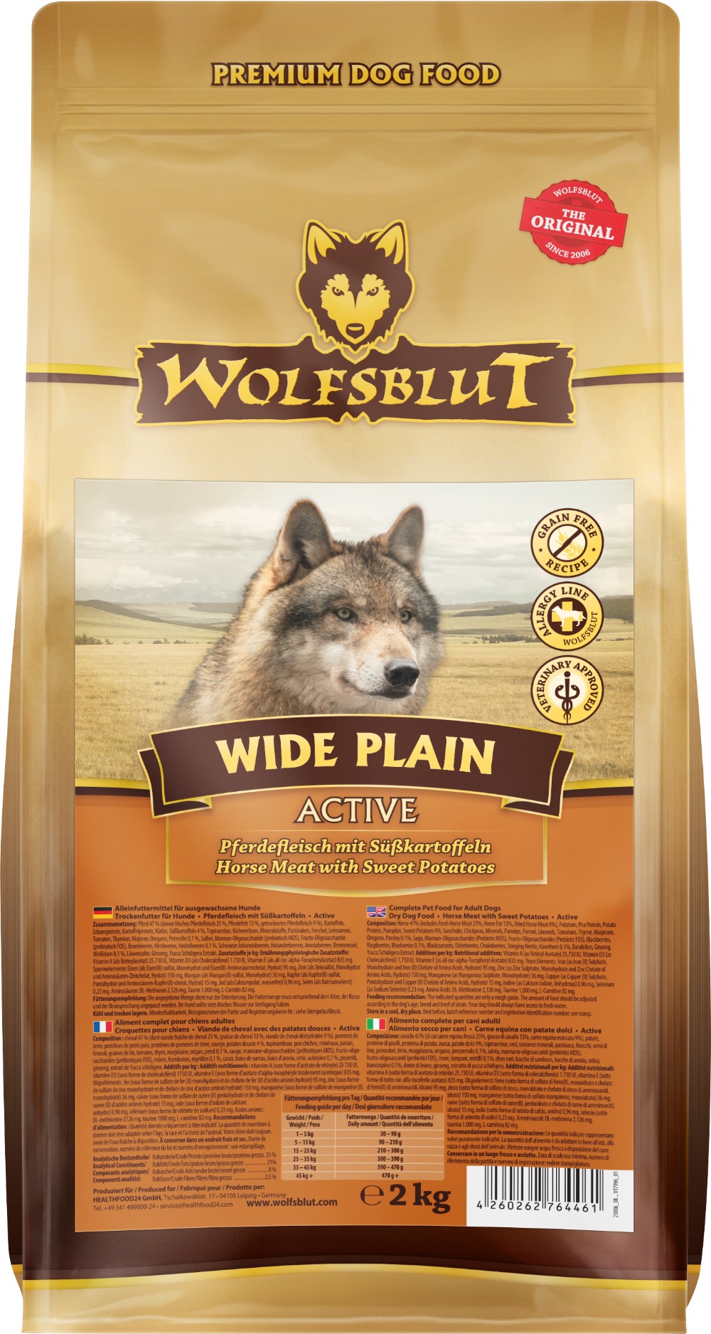 Wolfsblut Dog Active Wide Plain kôň s batatmi 2 kg