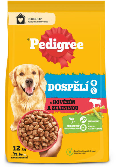 Pedigree granuly hovädzie so zeleninou pre dospelých psov 12 kg