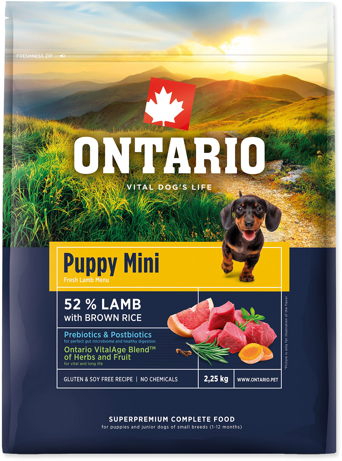 Ontario Puppy Mini Lamb & Brown Rice 2,25 kg