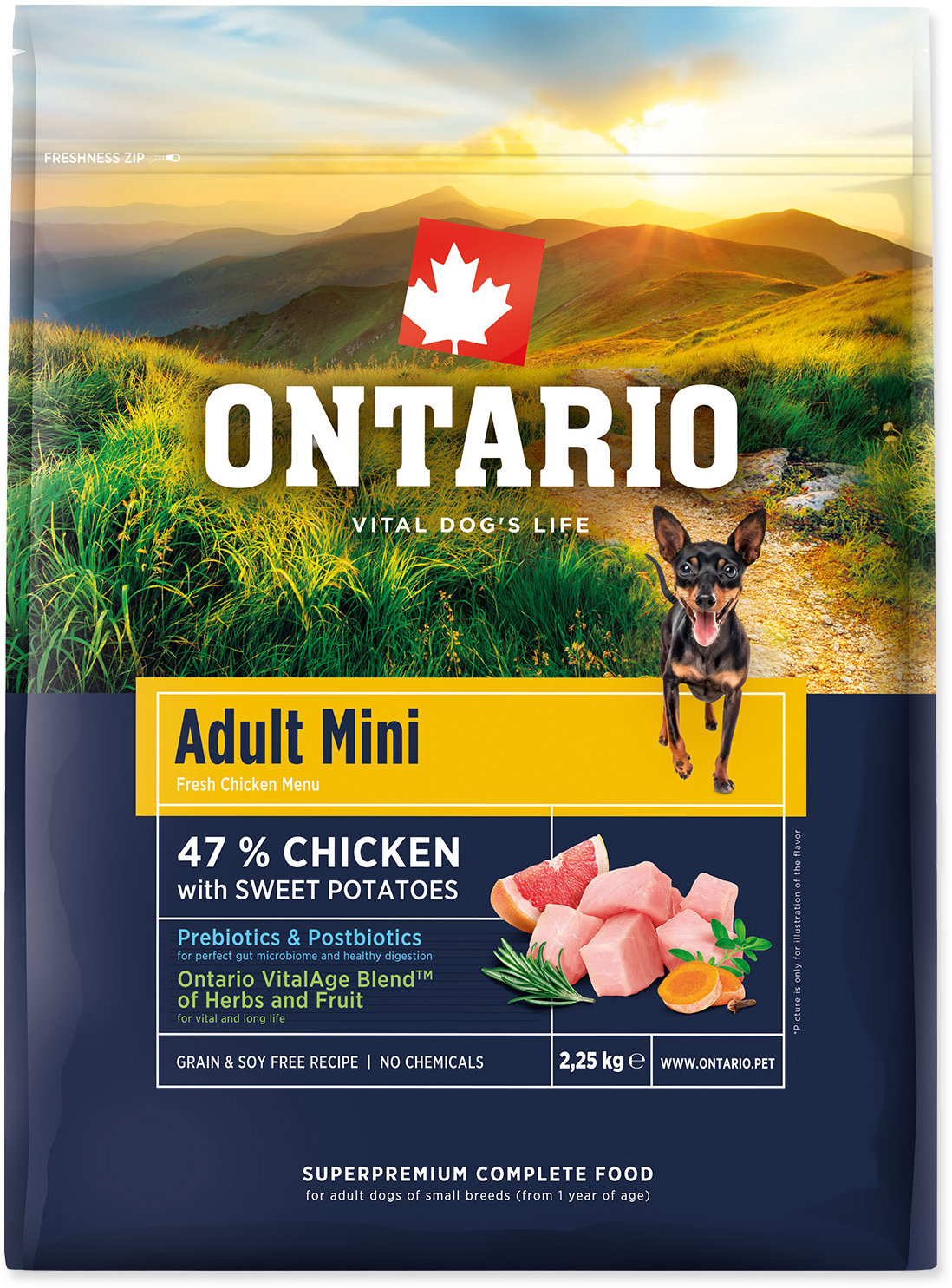 Ontario Adult Mini Chicken & Sweet Potatoes 2,25 kg