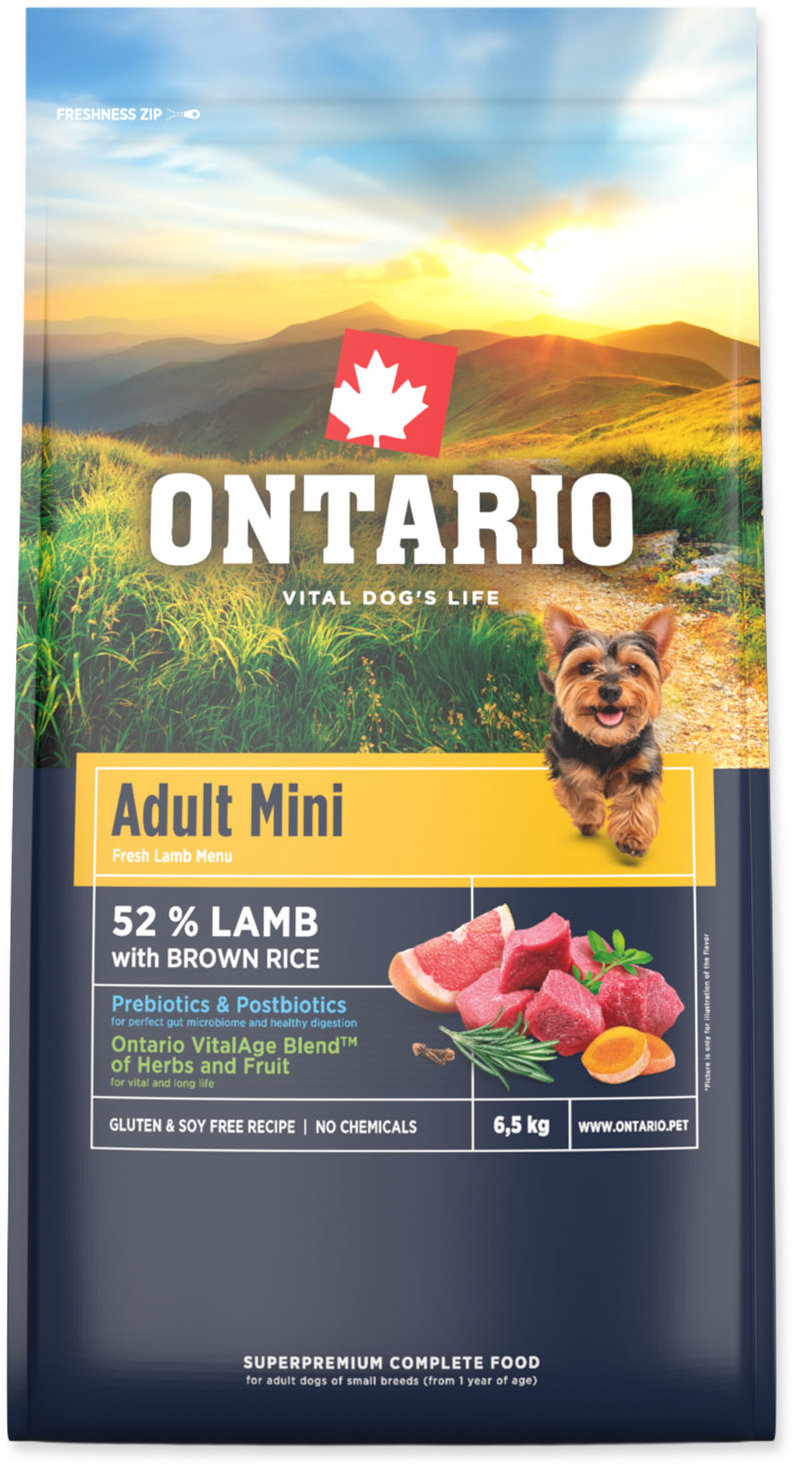 Ontario Adult Mini Lamb & Brown Rice 6,5 kg
