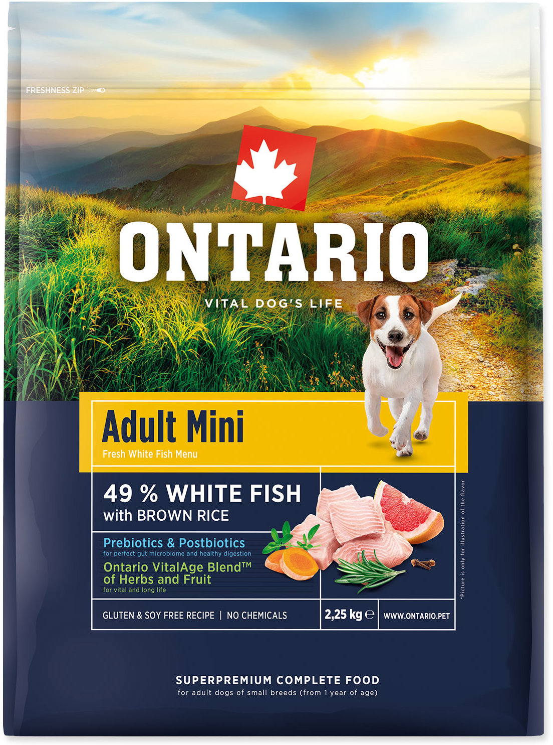 Ontario Adult Mini Fish & Brown Rice 2,25 kg
