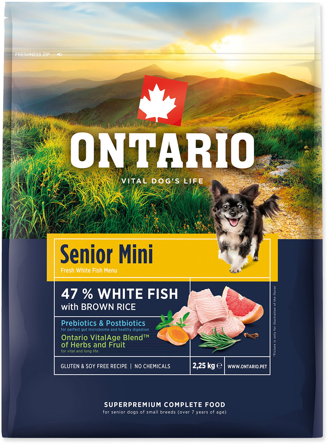 Ontario Senior Mini Fish & Brown Rice 2,25 kg