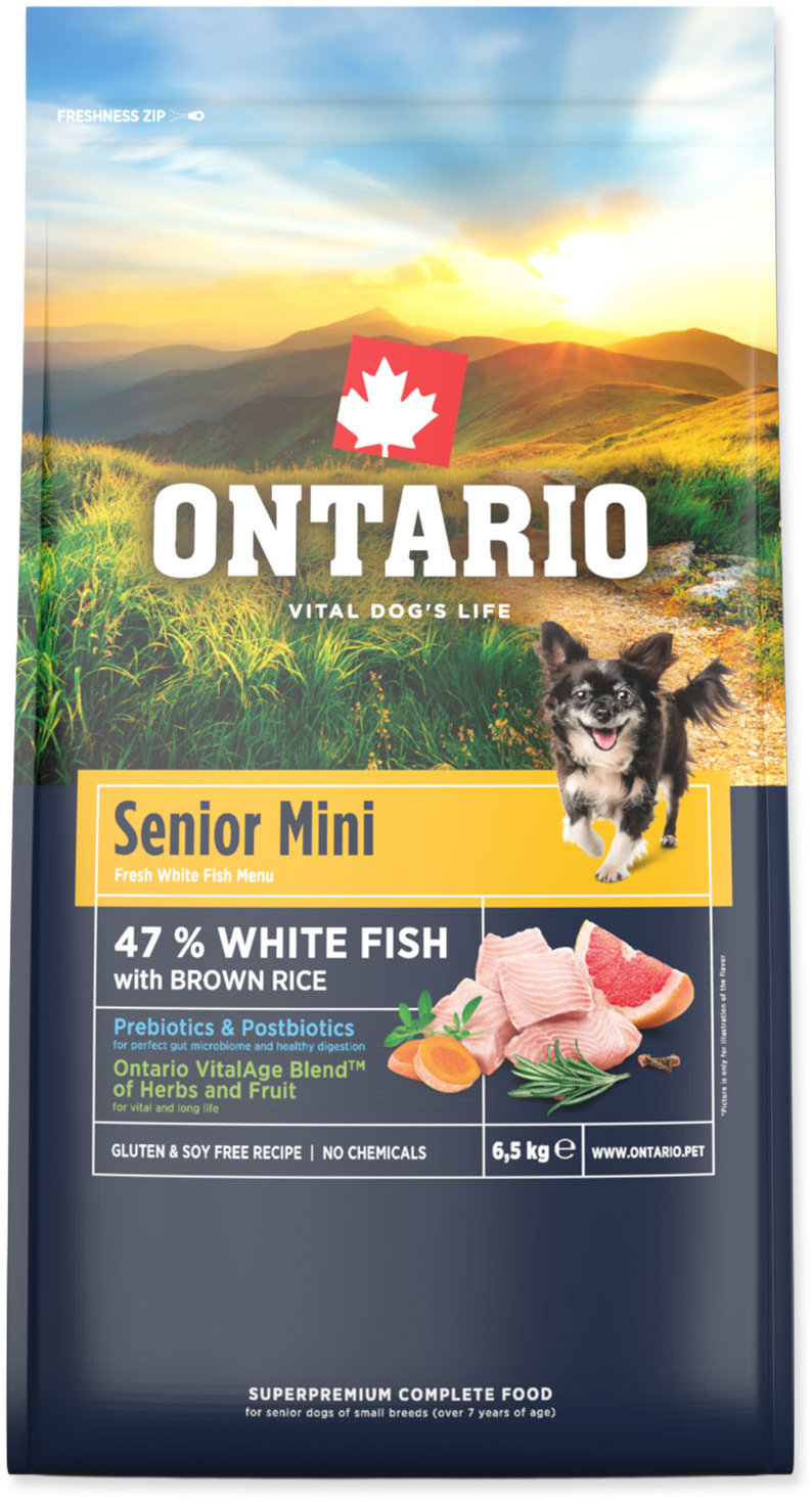 Ontario Senior Mini Fish & Brown Rice 6,5 kg