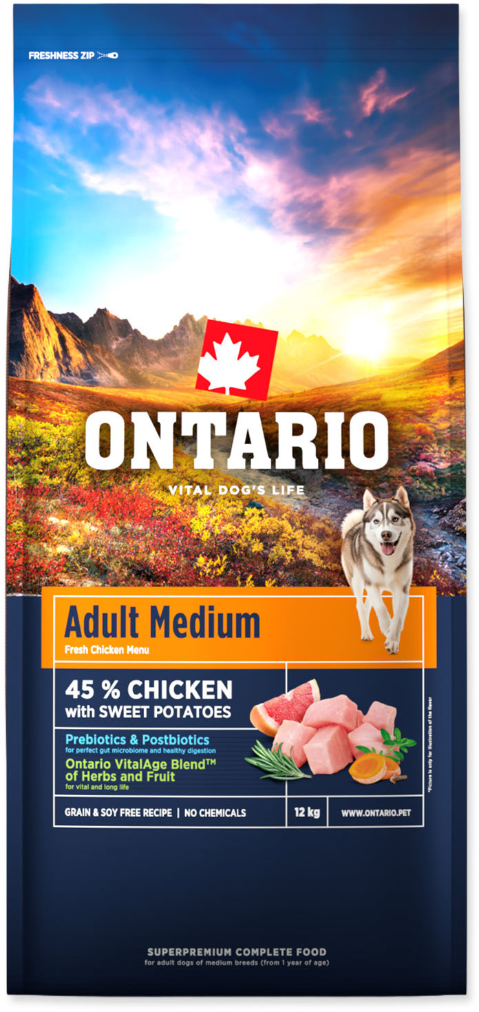 Ontario Adult Medium Chicken & Sweet Potatoes 12 kg
