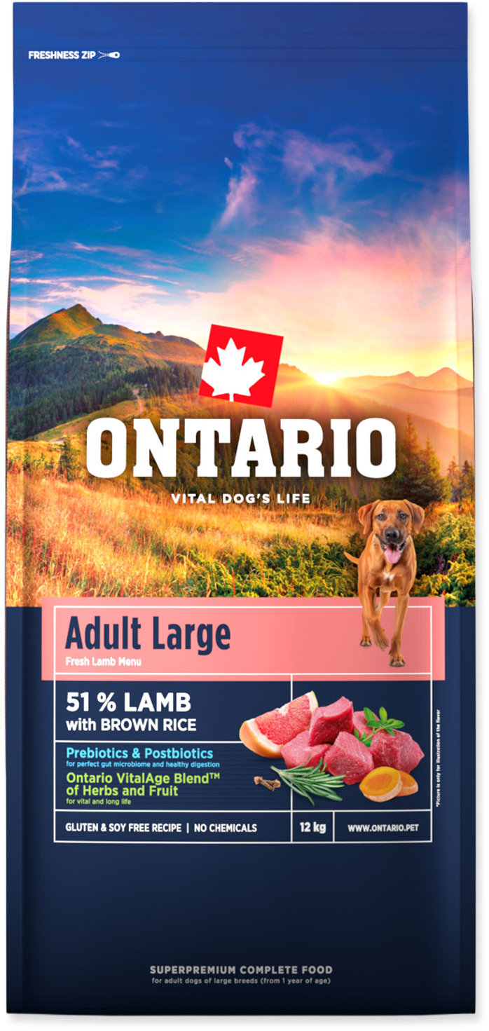 Ontario Adult Large Lamb & Brown Rice 12 kg