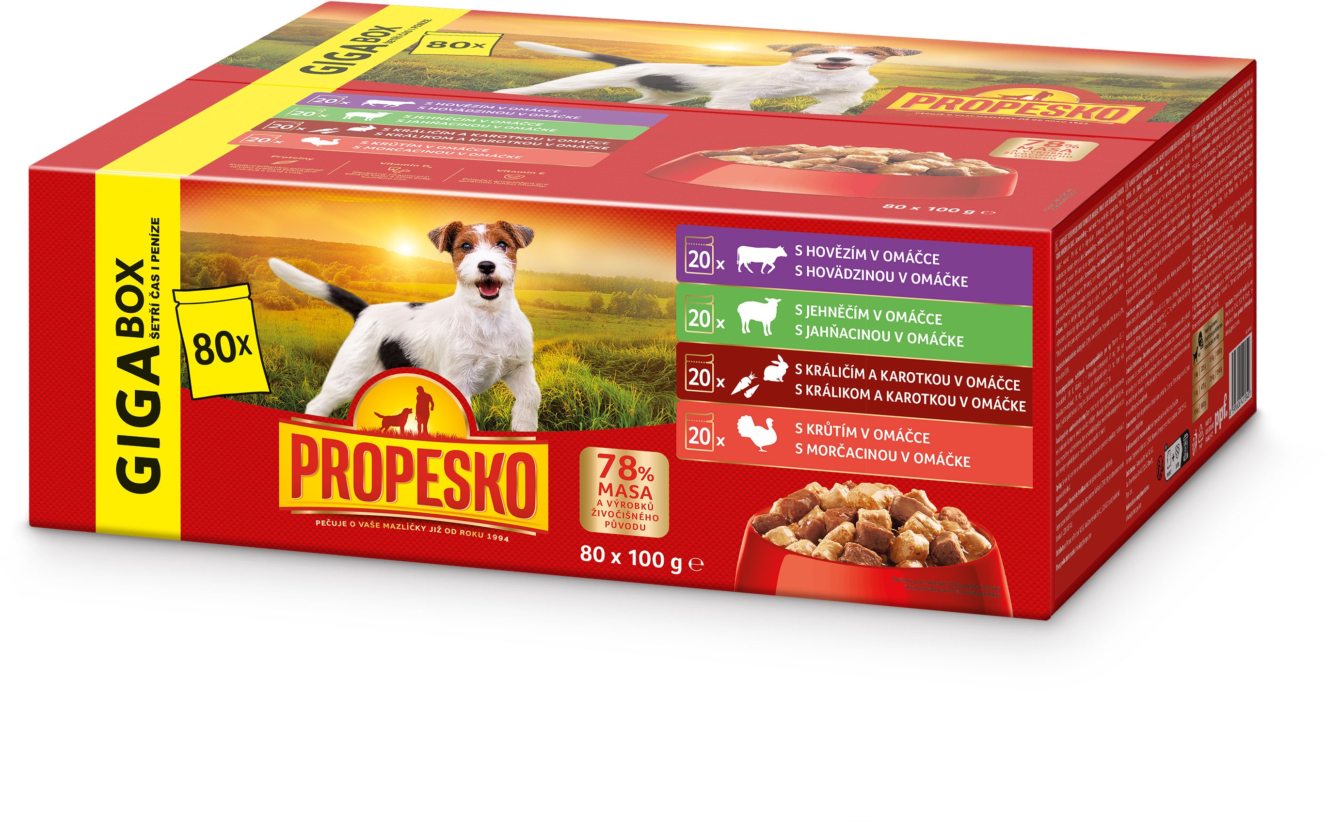 Propesko kapsička pre psov s omáčkou 80× 100 g