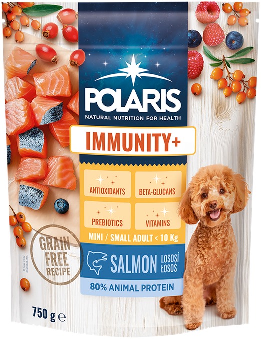 Polaris FM GF Imunity Small & Mini granuly bez obilnín pre dospelých psov s čerstvým lososím mäsom 7