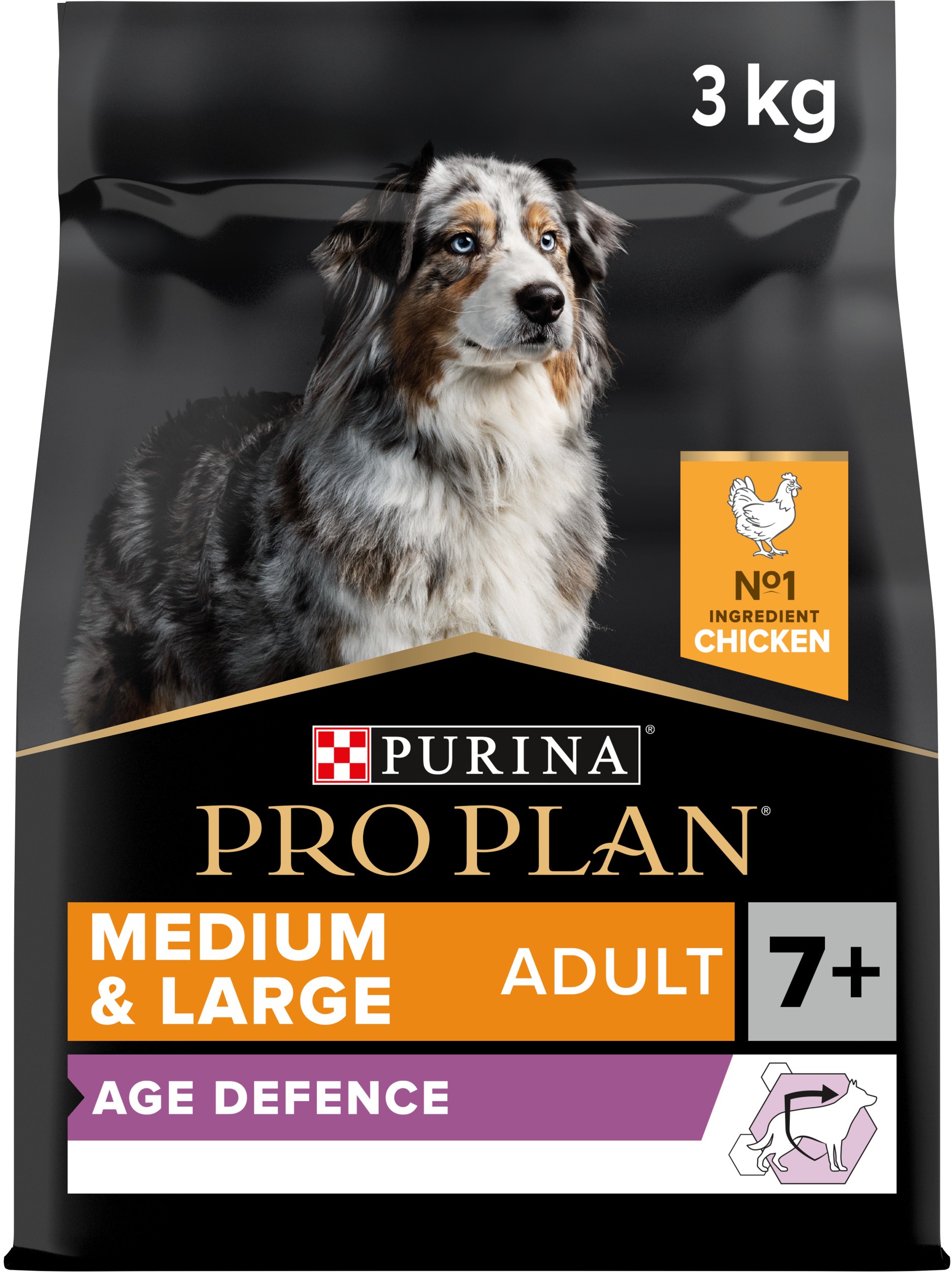Pro Plan Medium & Large Adult 7+ Age Defence granuly pre psov kurča 3 kg