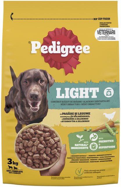 Pedigree Light granuly s hydinovým a zeleninou pre dospelých psov M/L 3 kg