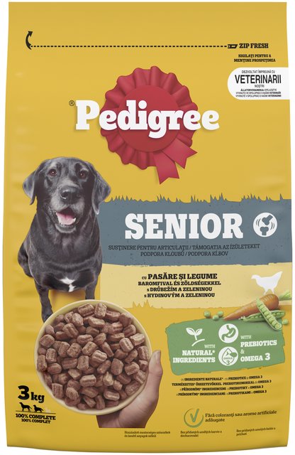 Pedigree Senior granuly s hydinovým a zeleninou pre starnúcich psov 3 kg