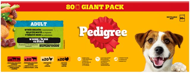 Pedigree zmiešaný výber kapsičiek v šťave pre dospelých psov 80× 100 g