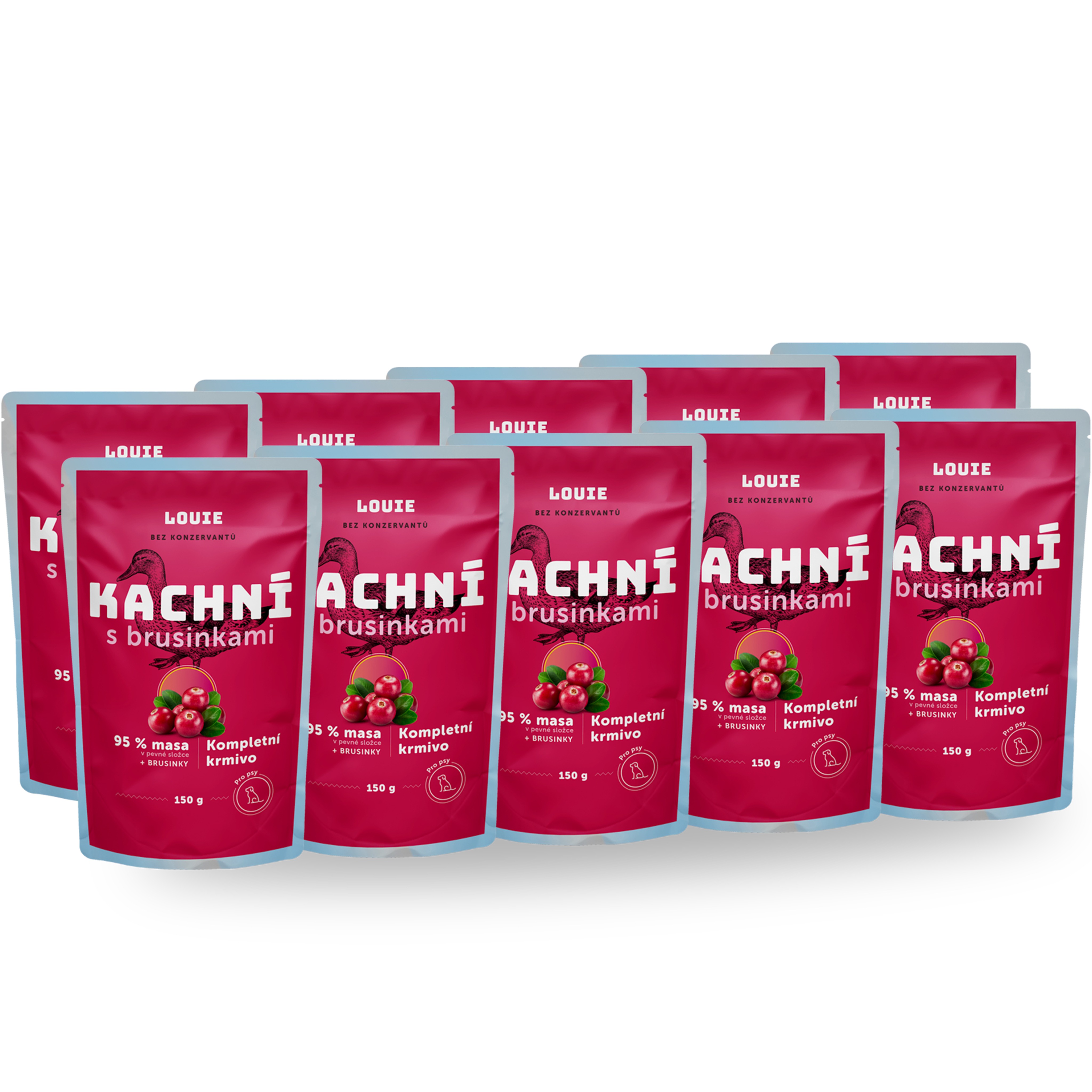 LOUIE balenie kapsičiek kačacie s brusnicami, vitamínmi a minerálmi 10× 150 g