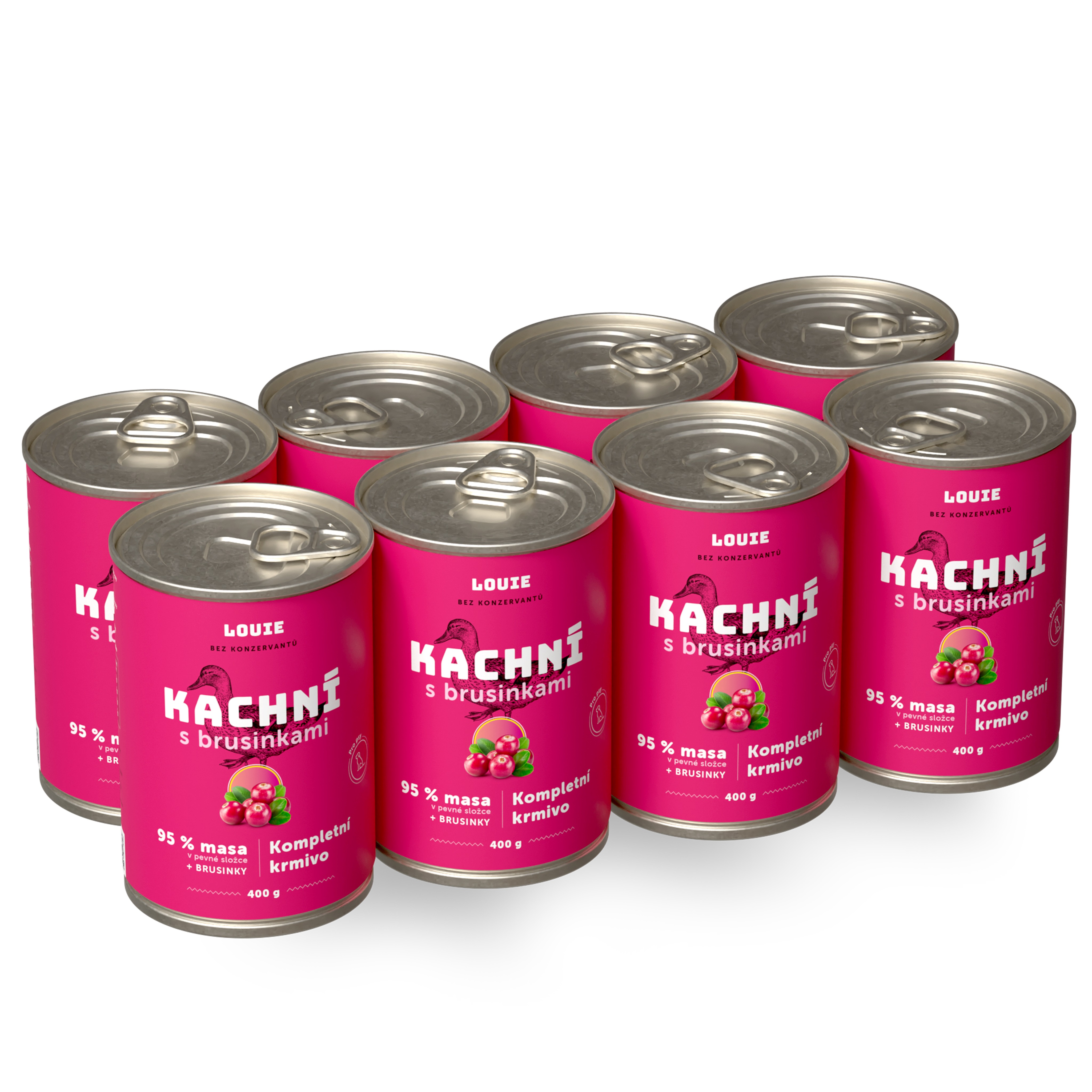 LOUIE kačacie (95 % v pevnej zložke) s brusnicami 400 g 8 ks