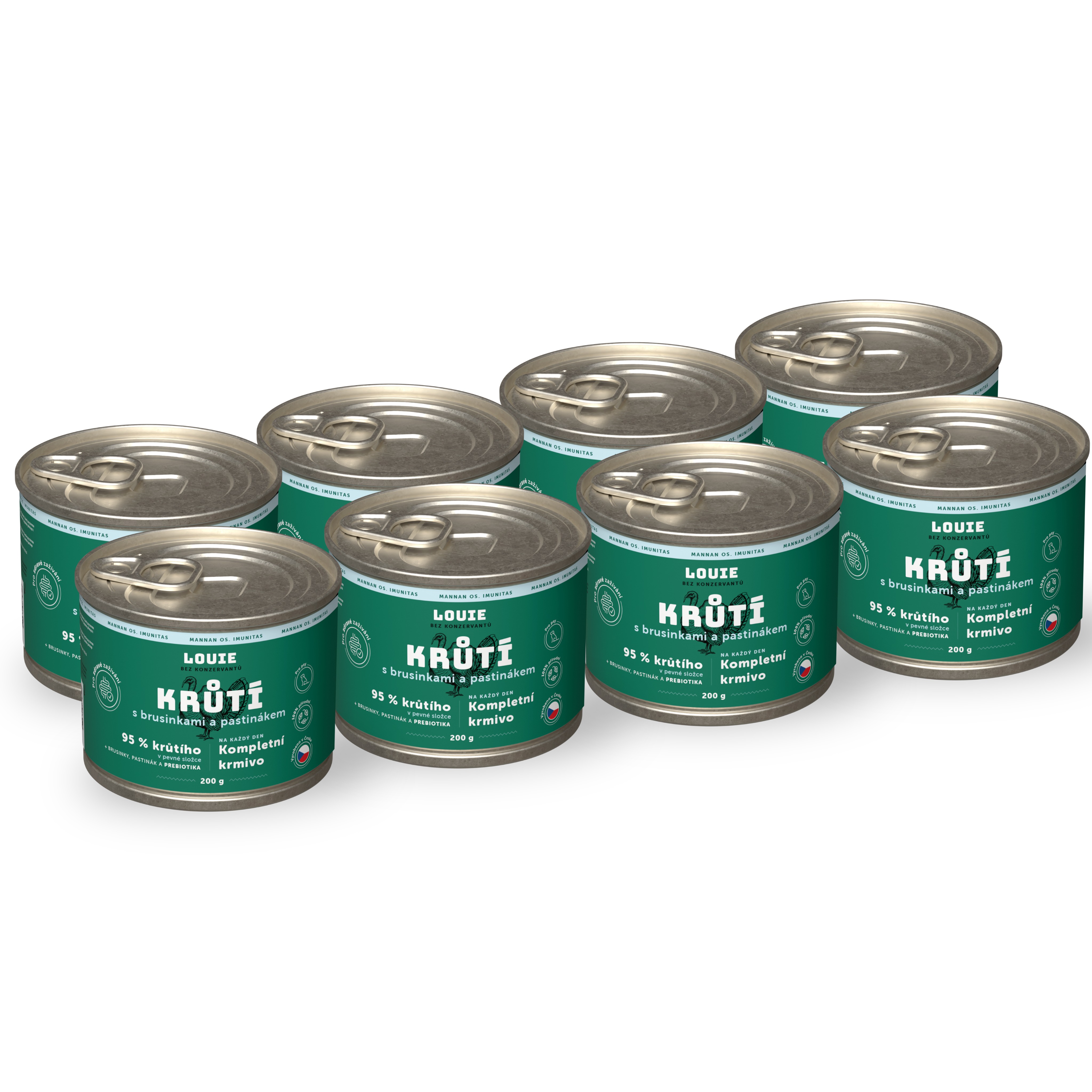 LOUIE morčacie s brusnicami, paštrnákom a prebiotikami 200 g 8 ks