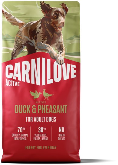 Carnilove Active Dog Dry Made with Duck & Pheasant pre Adult All Breeds 12 kg