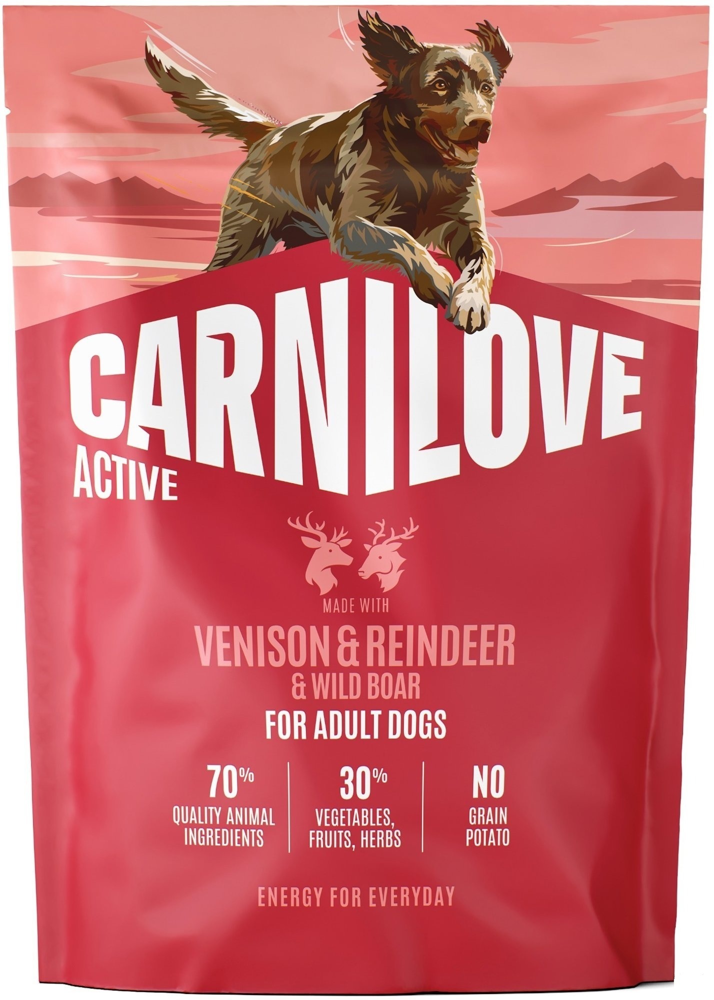 Carnilove Active Dog Dry Made with Venison & Reindeer & Wild Boar pre Active Adult All Breeds 1,5 kg