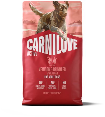 Carnilove Active Dog Dry vyrobené s Venison & Reindeer & Wild Boar pre Active Adult All Breeds 4 kg