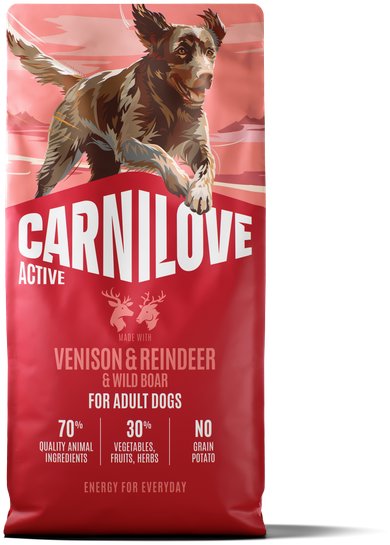 Carnilove Active Dog Dry vyrobené s Venison & Reindeer & Wild Boar pre Active Adult All Breeds 12 kg