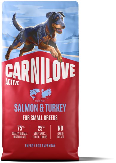 Carnilove Active Dog Dry Made with Salmon & Turkey pre Adult Small Breeds 12 kg