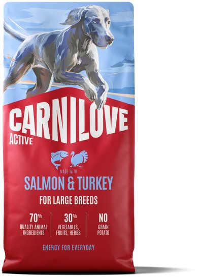 Carnilove Active Dog Dry Made with Salmon & Turkey pre Adult Large Breeds 12 kg