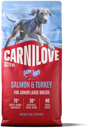 Carnilove Active Dog Dry Made with Salmon & Turkey pre Junior Large Breeds 12 kg