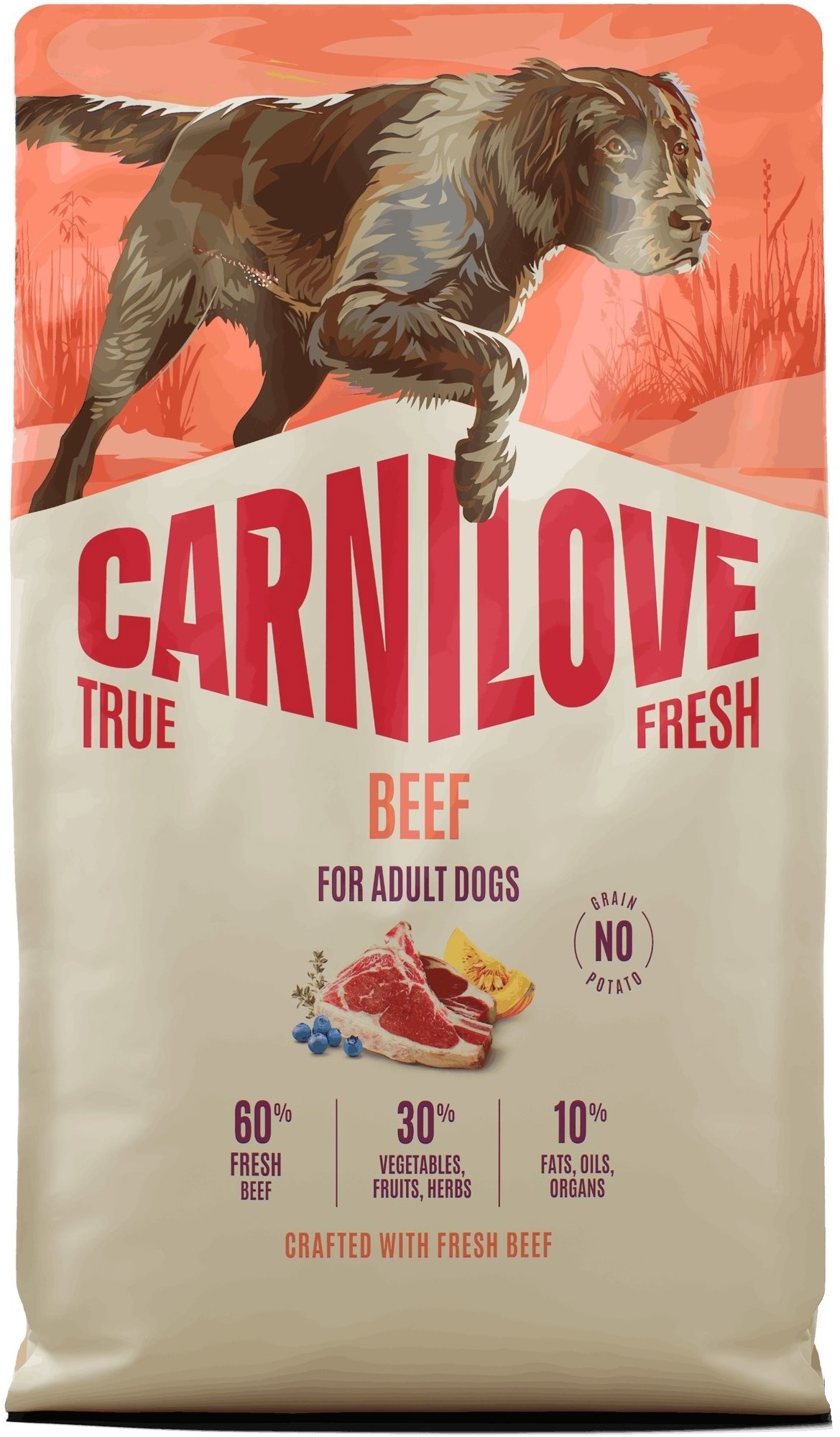Carnilove True Fresh Dog Dry Beef pre Adult All Breeds 4 kg