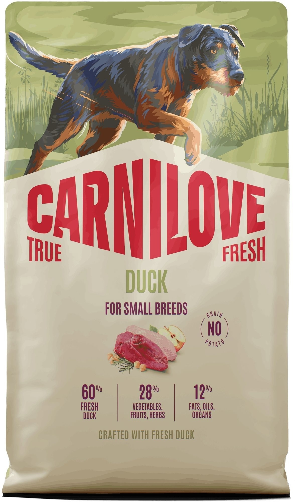 Carnilove True Fresh Dog Dry Duck pre Adult Small Breeds 4 kg