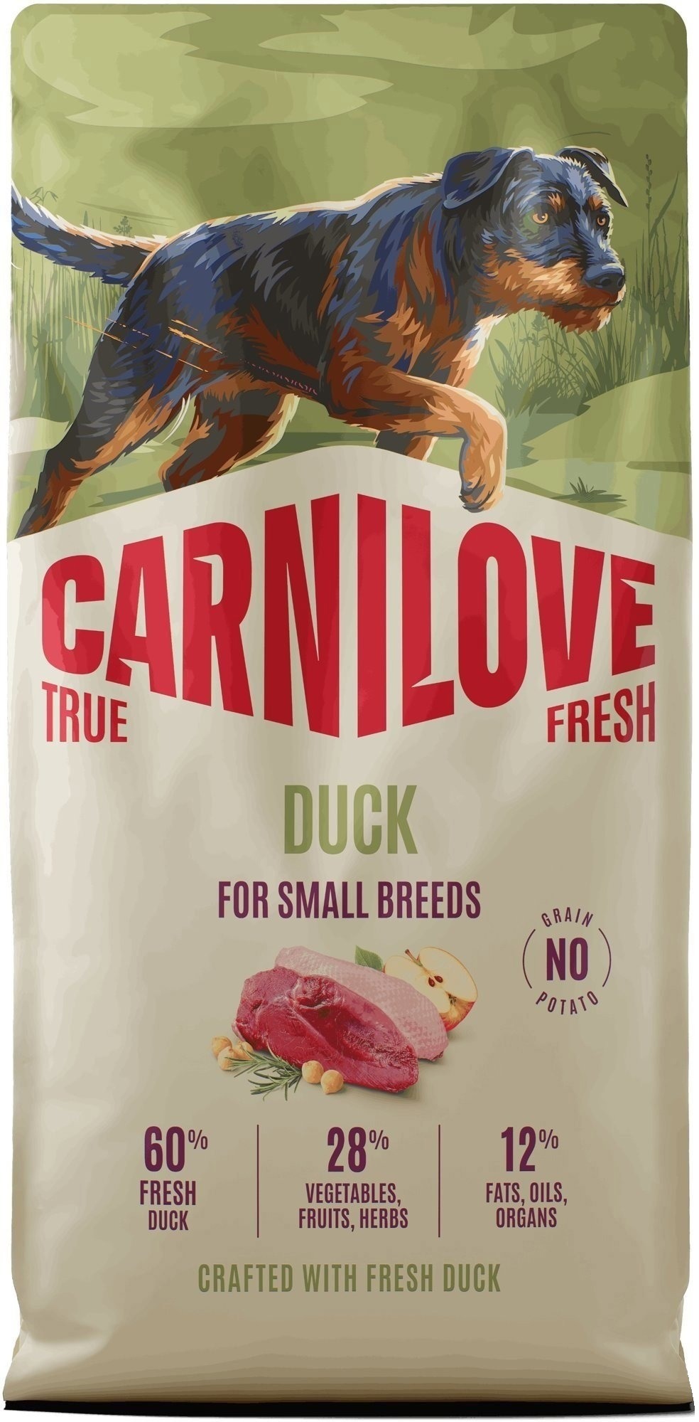 Carnilove True Fresh Dog Dry Duck pre Adult Small Breeds 12 kg