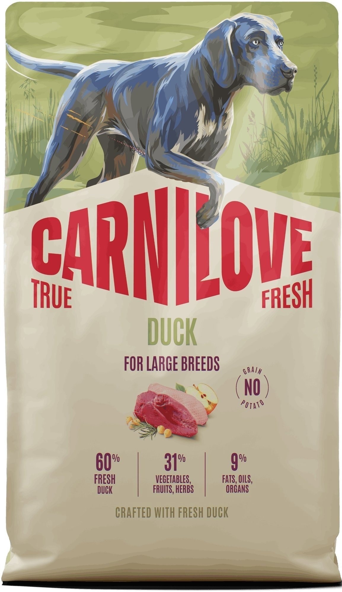 Carnilove True Fresh Dog Dry Duck pre Adult Large Breeds 4 kg