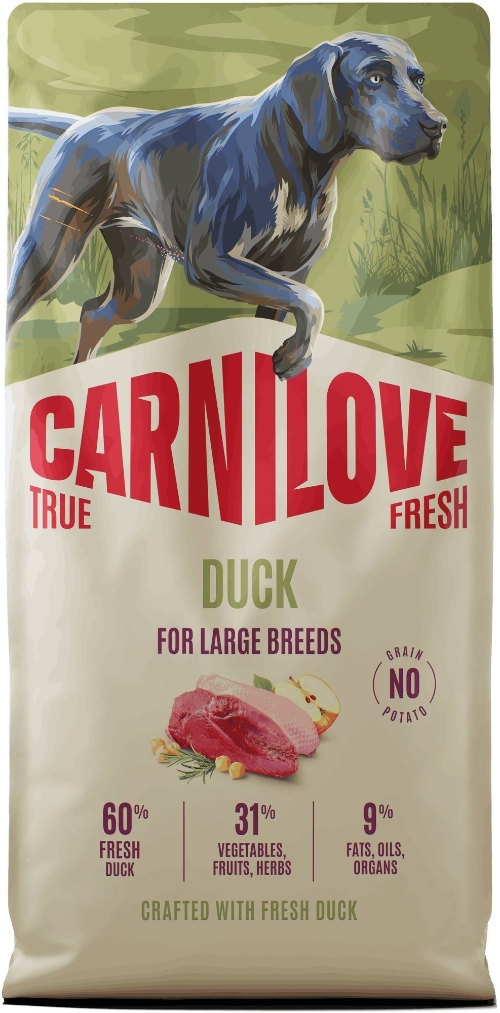 Carnilove True Fresh Dog Dry Duck pre Adult Large Breeds 12 kg