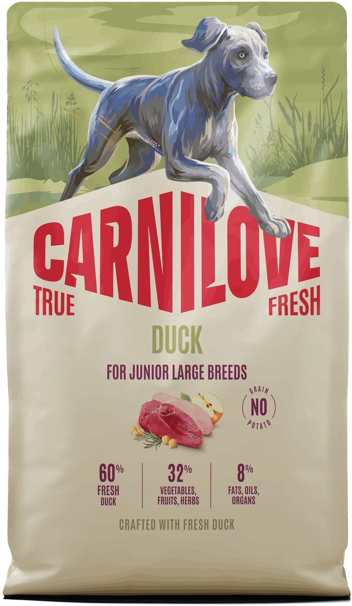 Carnilove True Fresh Dog Dry Duck pre Junior Large breeds 4 kg