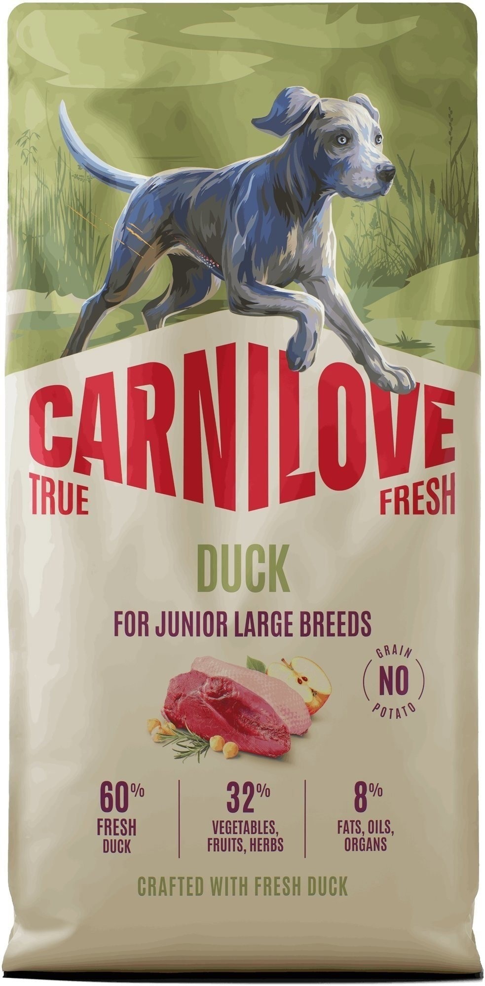Carnilove True Fresh Dog Dry Duck pre Junior Large breeds 12 kg