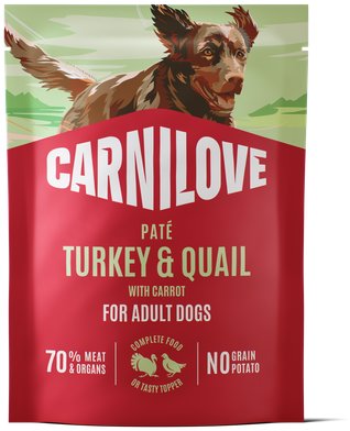 Carnilove Dog Pouch Paté Turkey & Quial with Carrot 300 g