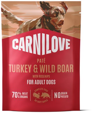 Carnilove Dog Pouch Paté Turkey & Wildboar with Rosehips 300 g