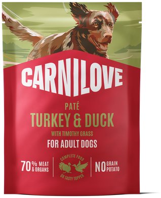 Carnilove Dog Pouch Paté Turkey & Duck with Timothy Grass 300 g